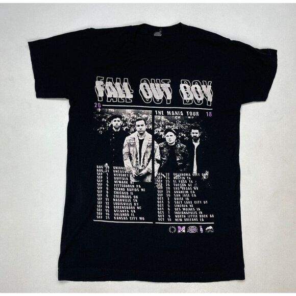 Fall Out Boy The Mania Tour 2018 Graphic T-shirt Women Small Black Music - Picture 1 of 5